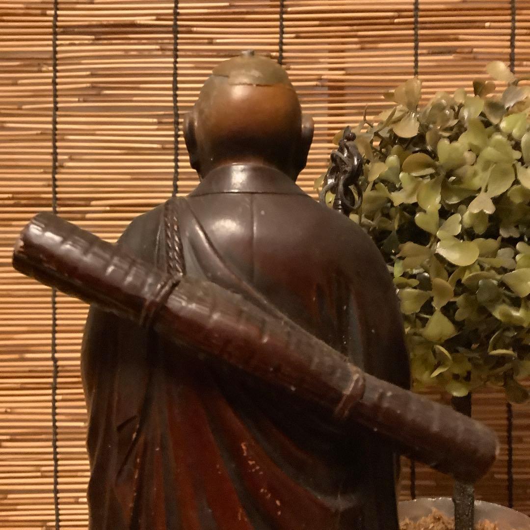 明治期「遍照金剛・弘法大師空海像」高野山金剛峯寺・高野山奥之院・アンチモニー金属