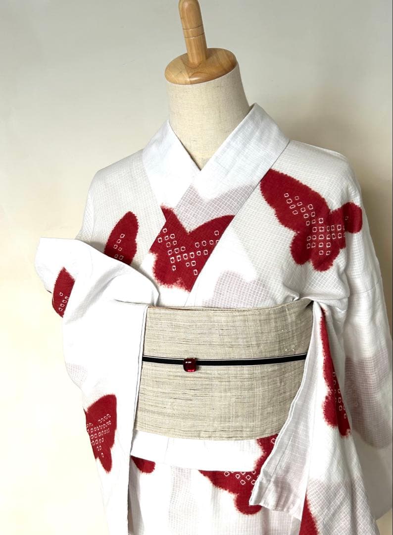 kikiさま専用 有松絞り浴衣・本麻帯・帯留3点セット