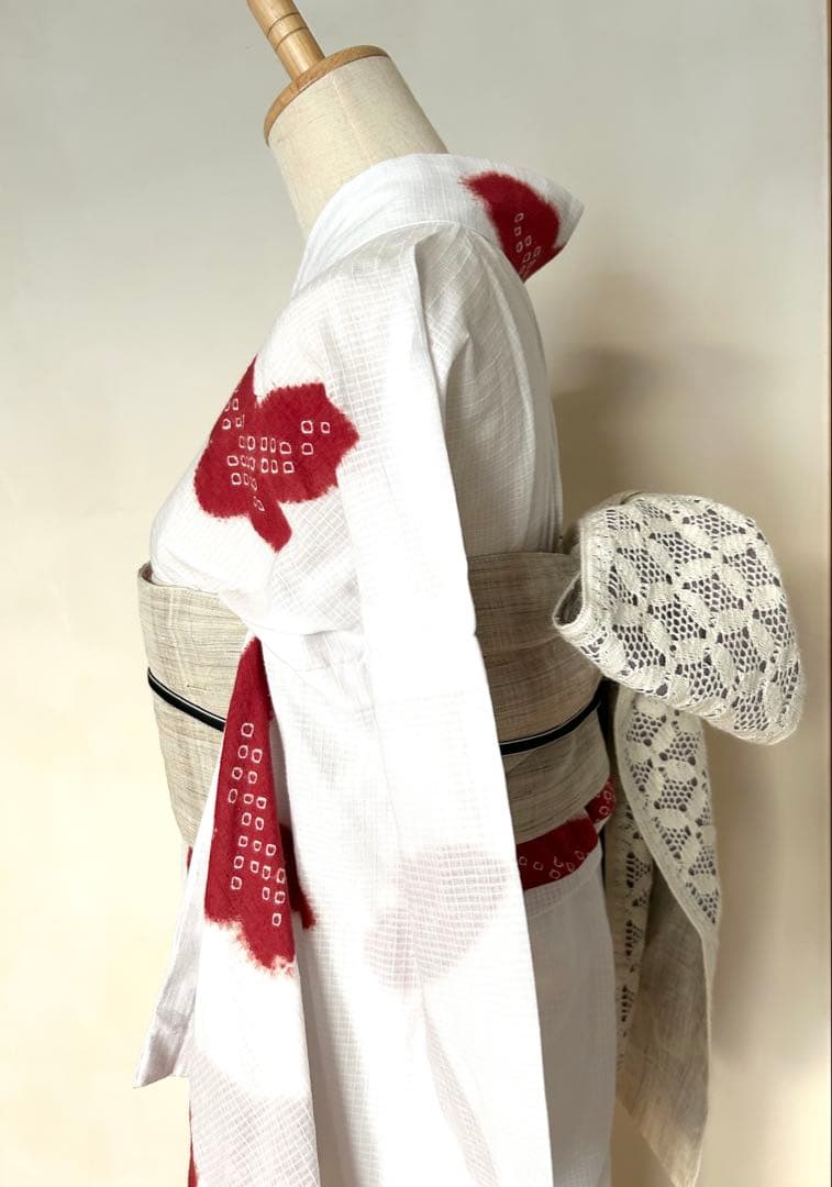 kikiさま専用 有松絞り浴衣・本麻帯・帯留3点セット