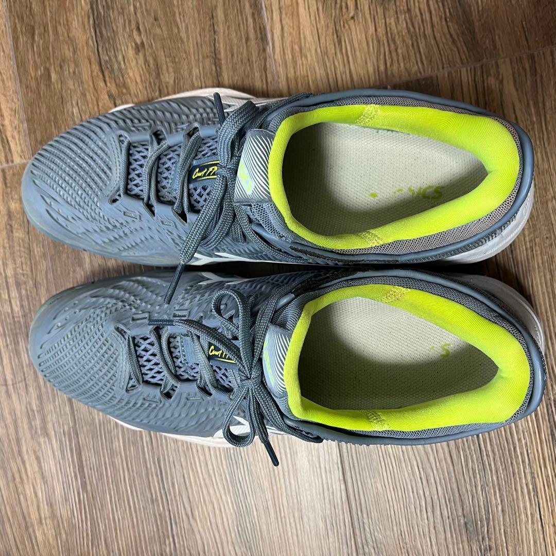 ASICS COURT FF テニスシューズ グレー イエロー 27cm