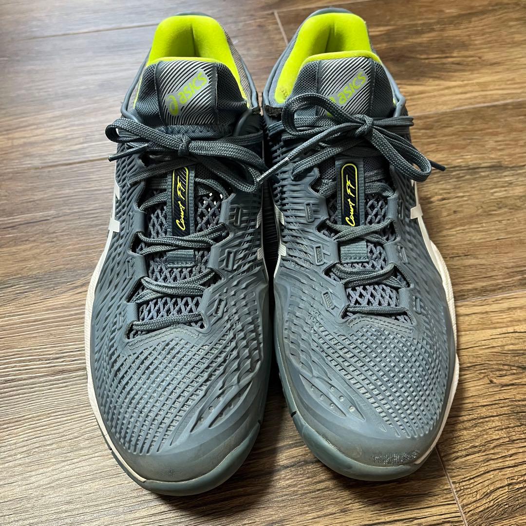 ASICS COURT FF テニスシューズ グレー イエロー 27cm