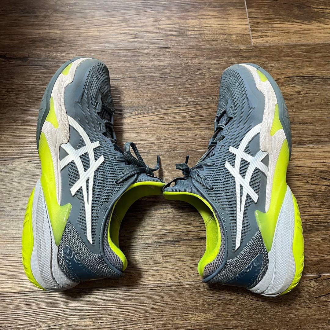 ASICS COURT FF テニスシューズ グレー イエロー 27cm