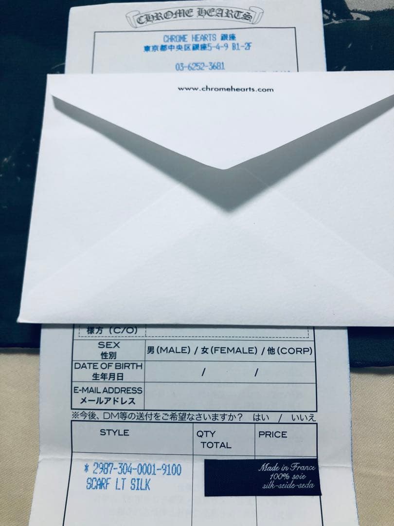 新品未使用クロムハーツ x ローリングストーンズ L&T／シルクスカーフ