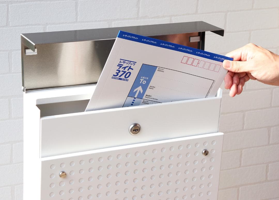 MJ PT RS スタンドポスト 郵便ポスト ホワイト