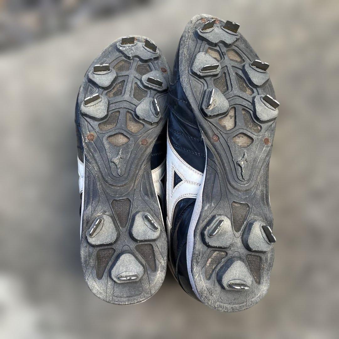 ミズノプロ 26.0cm プロ支給品 実使用 スパイク ネイビー ホワイト 野球