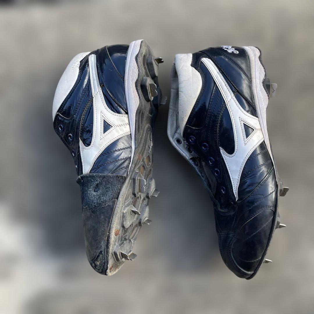 ミズノプロ 26.0cm プロ支給品 実使用 スパイク ネイビー ホワイト 野球