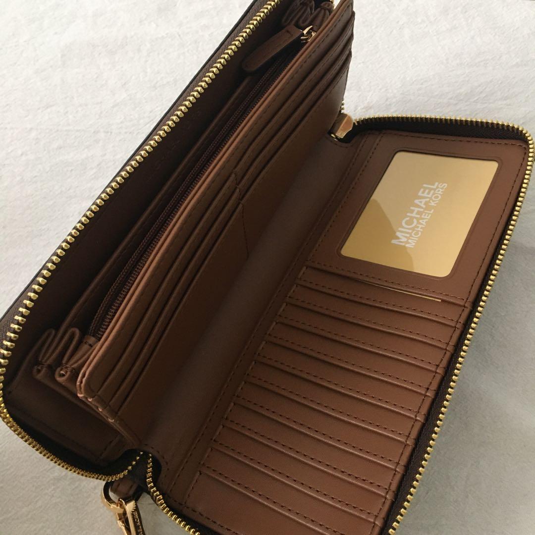 マイケルコース レディース 長財布 ブラウン シグネチャー
