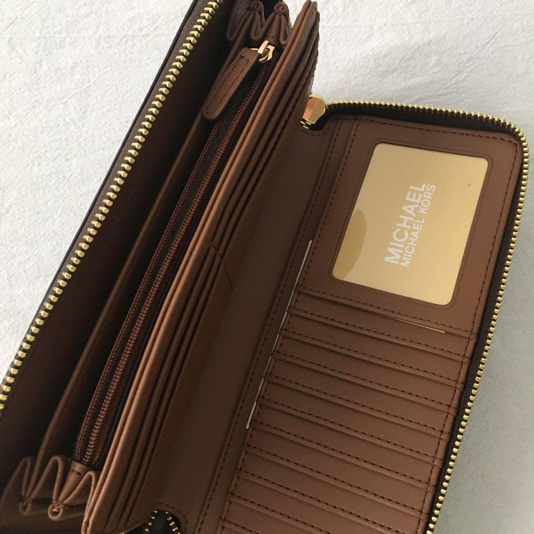 マイケルコース レディース 長財布 ブラウン シグネチャー