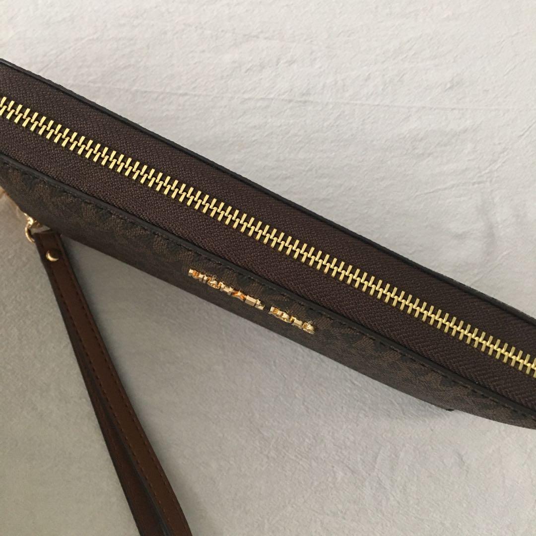 マイケルコース レディース 長財布 ブラウン シグネチャー