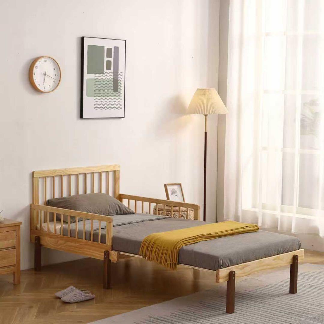 全新未使用】天然木ソファベッド 伸長式 収納付き 頑丈 耐震