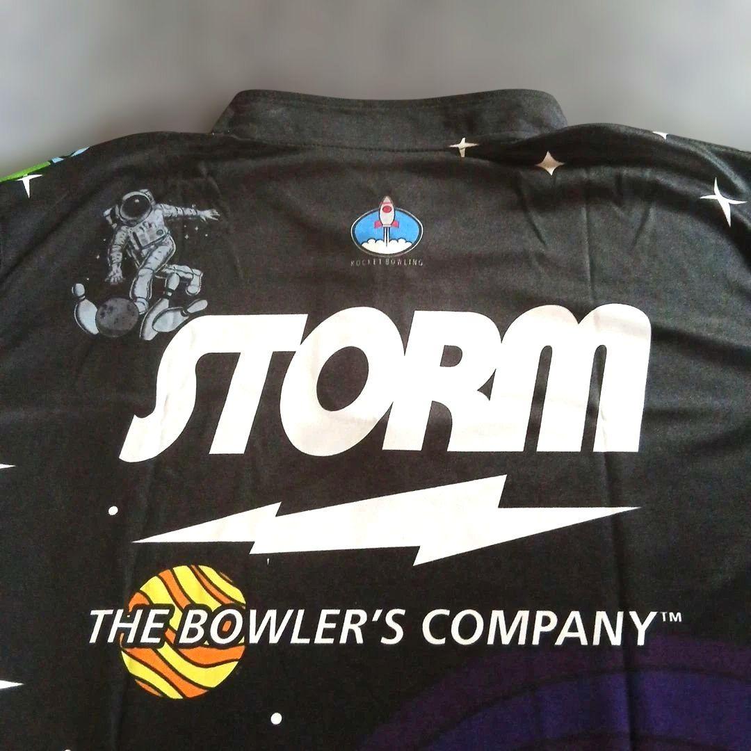 新品✨ボウリングウェア STORM 日本サイズ2XL ブラック 宇宙人 大きめ
