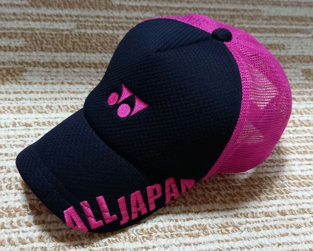 ヨネックス☆キャップ(帽子)☆ ALL JAPAN 黒×ピンク - メルカリ
