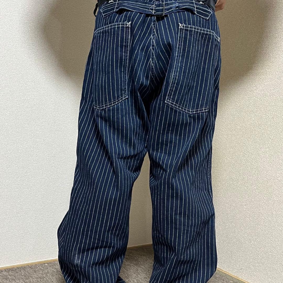 シュガーケーンストライプ デニムワークパンツ ウォバッシュ 【W36】