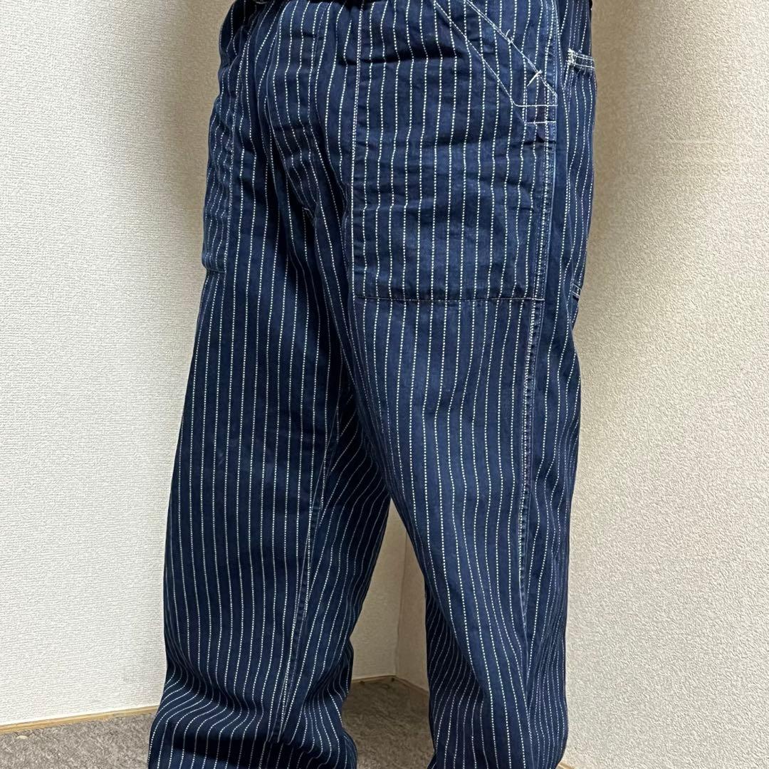 シュガーケーンストライプ デニムワークパンツ ウォバッシュ 【W36】