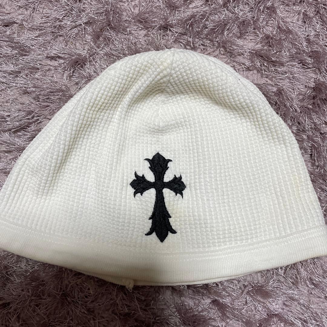 クロムハーツ ビーニー ニット帽 白 ホワイト - メルカリ