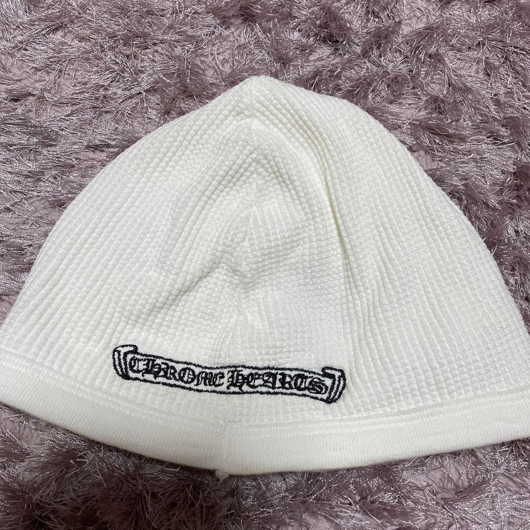 クロムハーツ ビーニー ニット帽 白 ホワイト - メルカリ