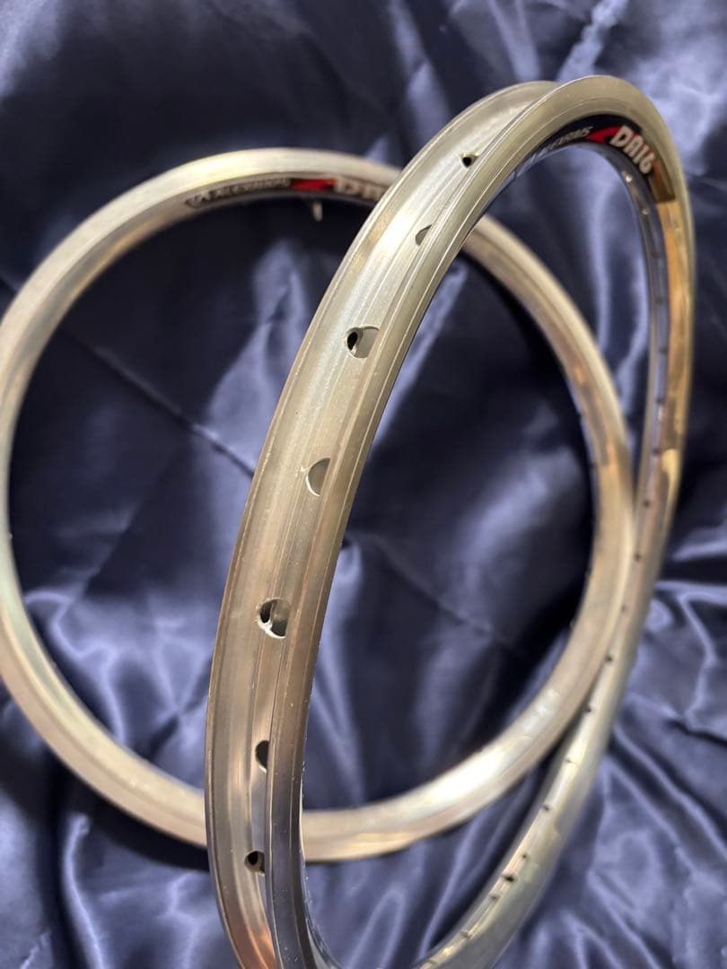 低走行】アレックスリムズDA16ポリッシュ32穴 & 18タイヤ 前後セットの