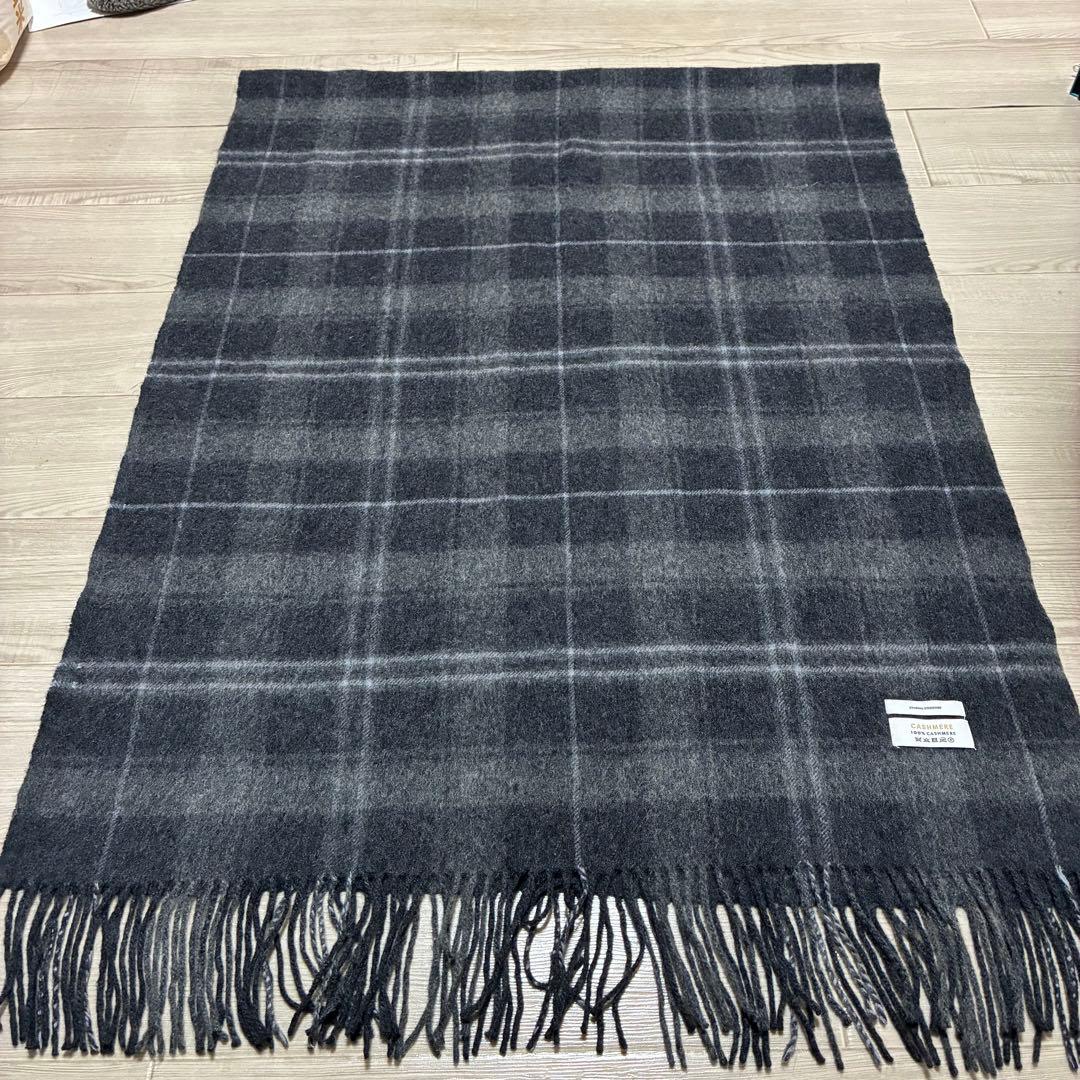 カシミヤ100%ジャーナルスタンダード大判ストール グレー チェック