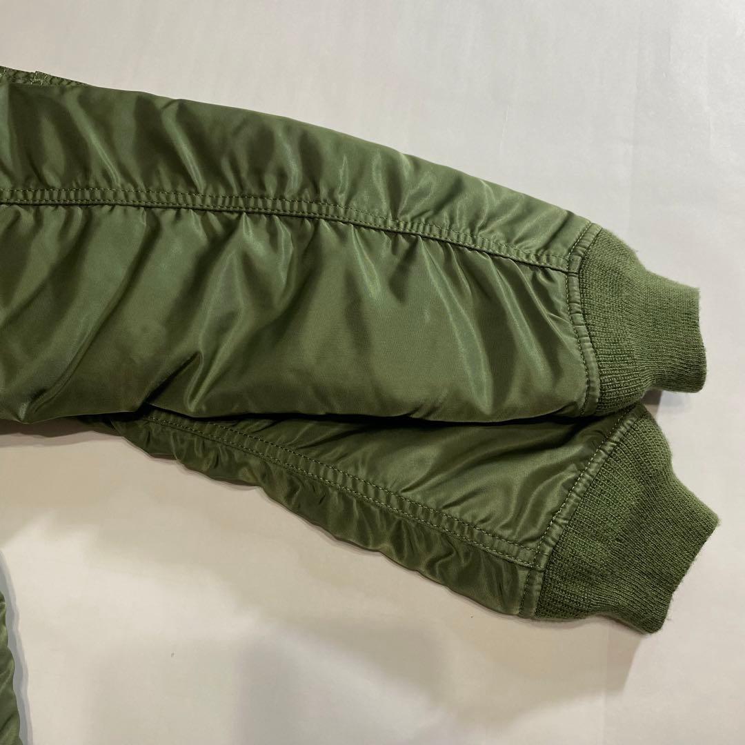 ALPHA アルファ MA-1 フライトジャケット セージ カーキ 短丈 タイト