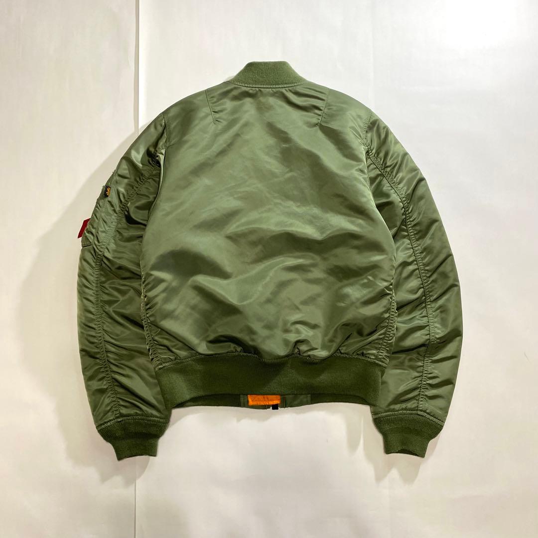 ALPHA アルファ MA-1 フライトジャケット セージ カーキ 短丈 タイト