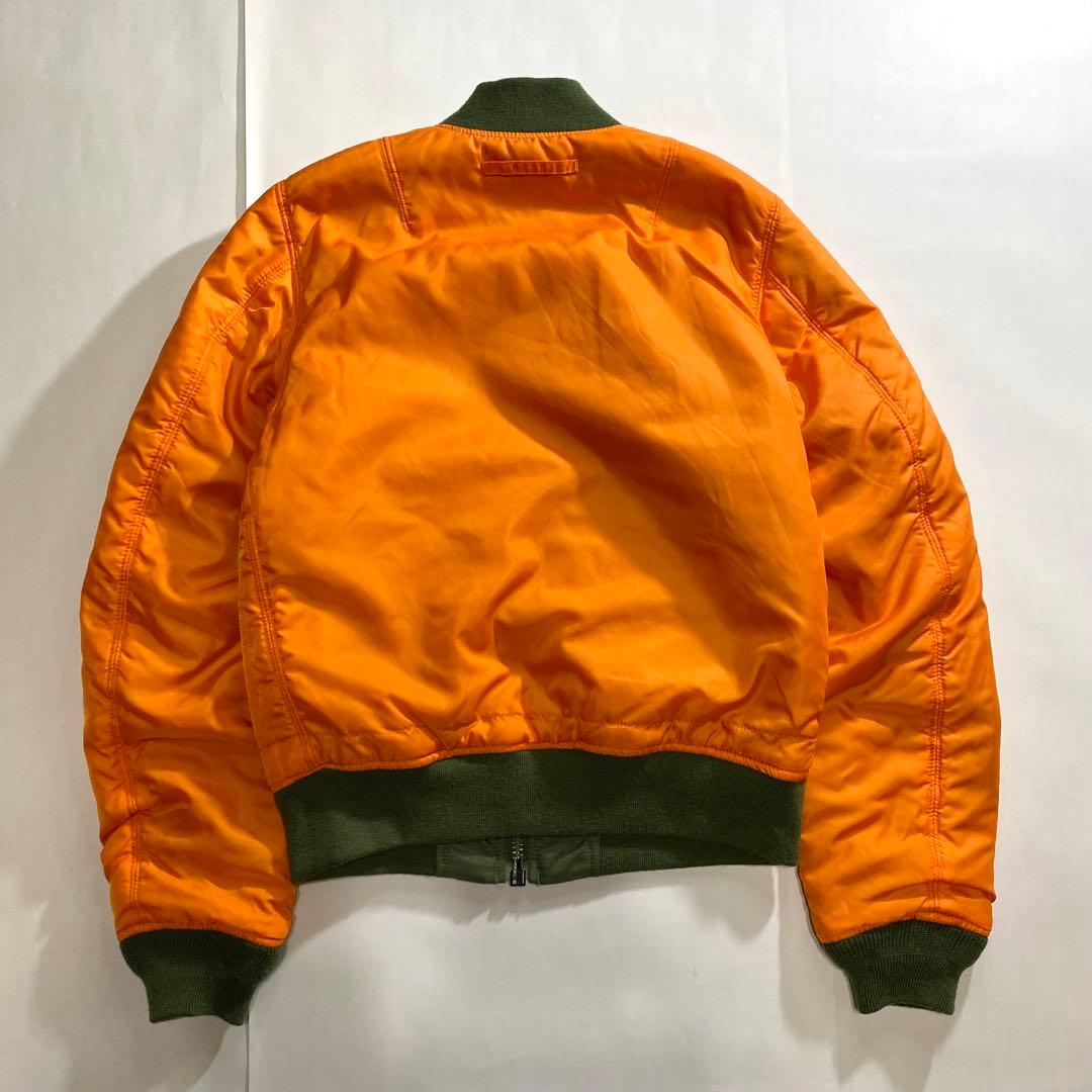 ALPHA アルファ MA-1 フライトジャケット セージ カーキ 短丈 タイト