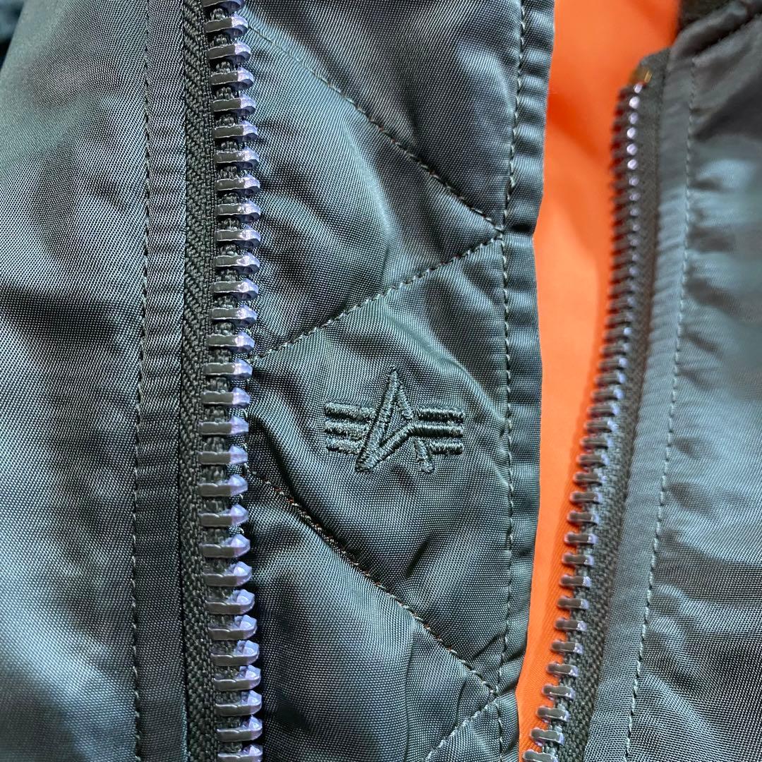 ALPHA アルファ MA-1 フライトジャケット セージ カーキ 短丈 タイト