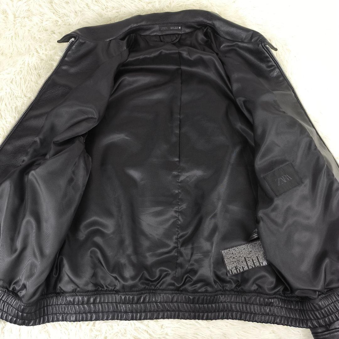 ✨極美品✨ ザラ レザージャケット フェイクレザー シングル 黒 オーバーサイズ