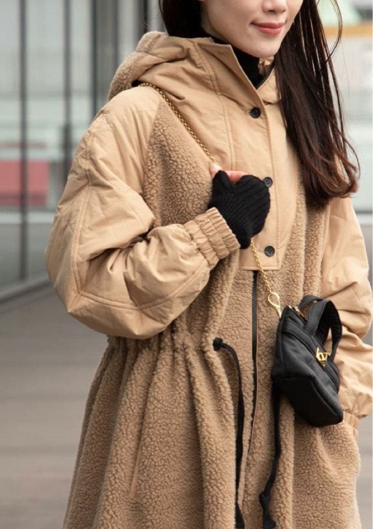 ming様専用＊美品＊デミルクスビームス＊キルティングボアコンビコート