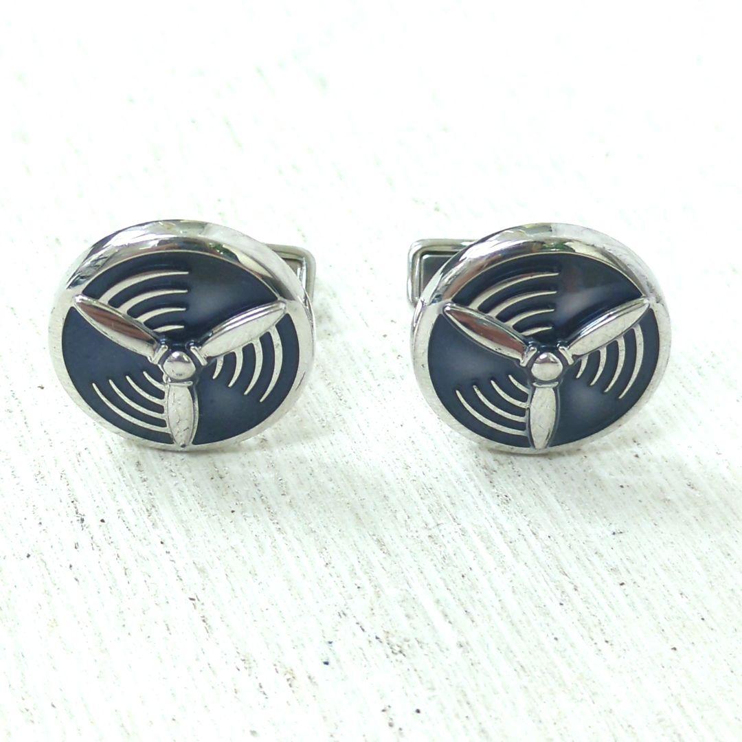 ダンヒル カフリンクス シルバー925 ステンレススチール シルバー ネイビー