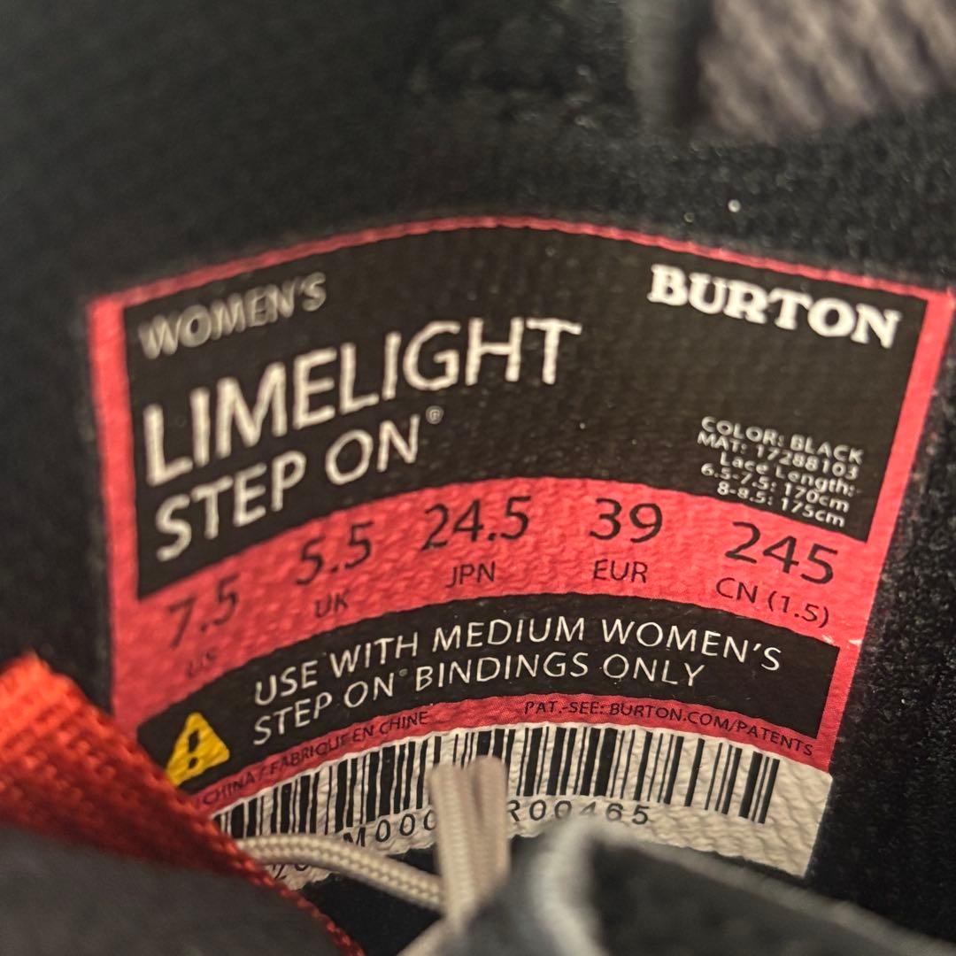 極美品 BURTON LIMELIGHT　24.5cm STEP　ON　バートン