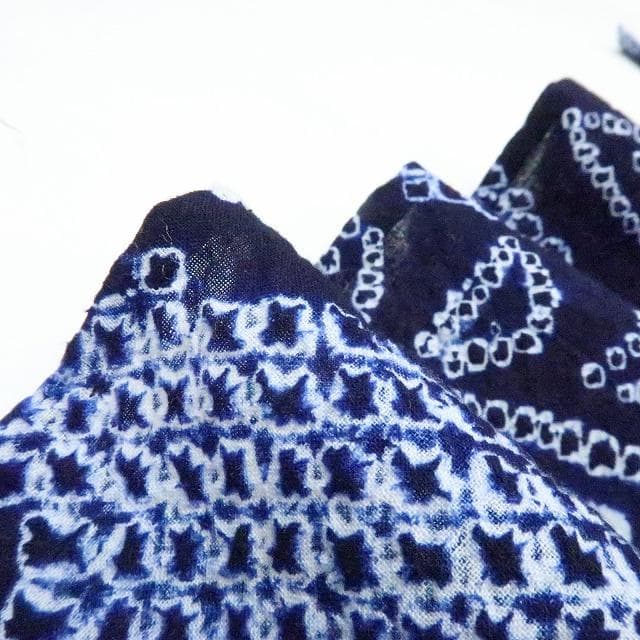 Y3387◇美品 有松鳴海絞り 綿 背・胸当て付 手縫い 高級浴衣 洗える夏