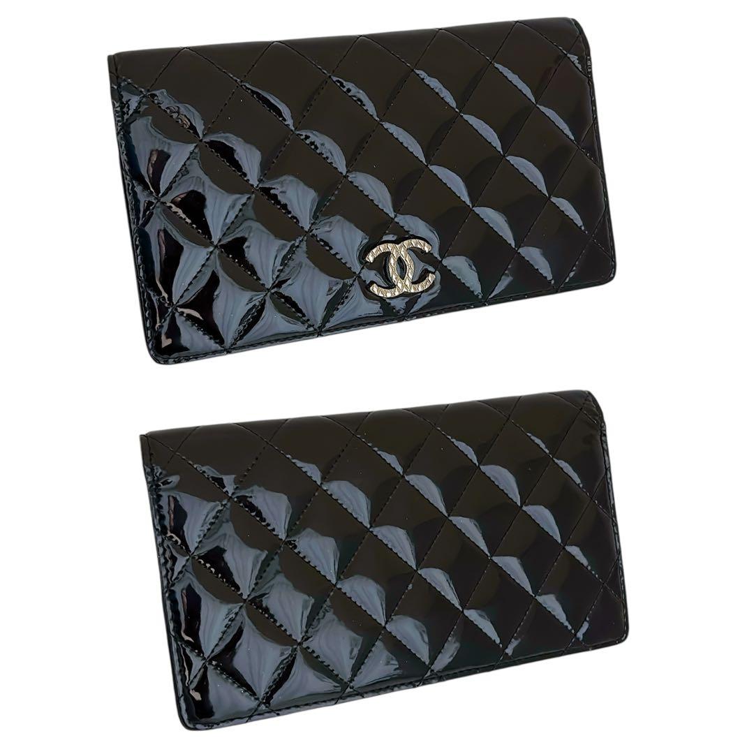 感謝セール‼️ シャネル　マトラッセ　ブリリアントパテント　長財布　黒