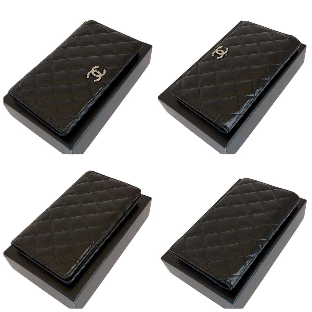 感謝セール‼️ シャネル　マトラッセ　ブリリアントパテント　長財布　黒