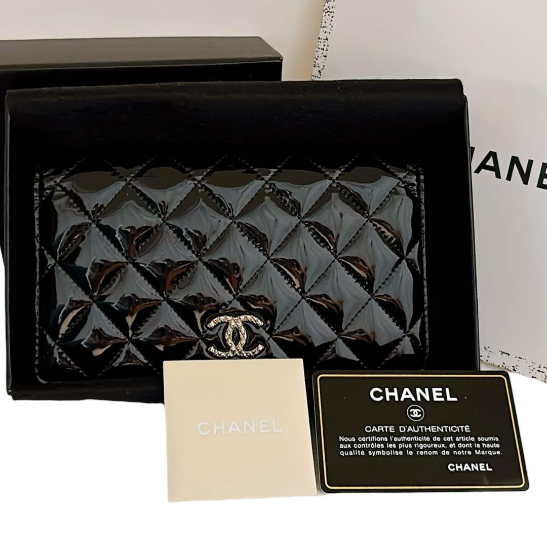 感謝セール‼️ シャネル　マトラッセ　ブリリアントパテント　長財布　黒