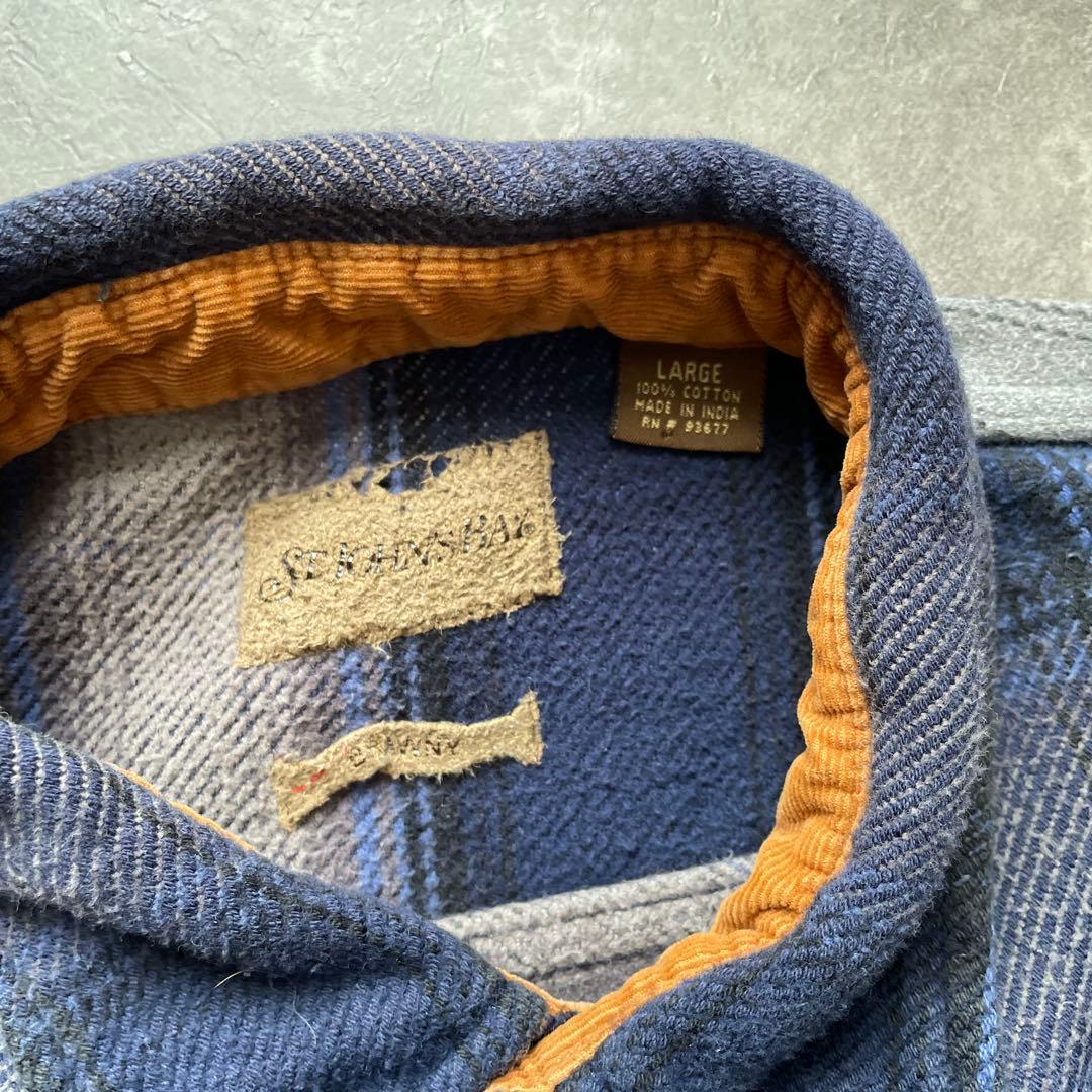 90s ネルシャツ　ヴィンテージ　オンブレ　シャドーチェック　セントジョンズベイ