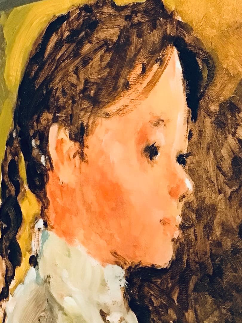 ◉真作保証◉日本美術家連盟 洋画家〓今井 隆◉横向きの少女◉油彩画