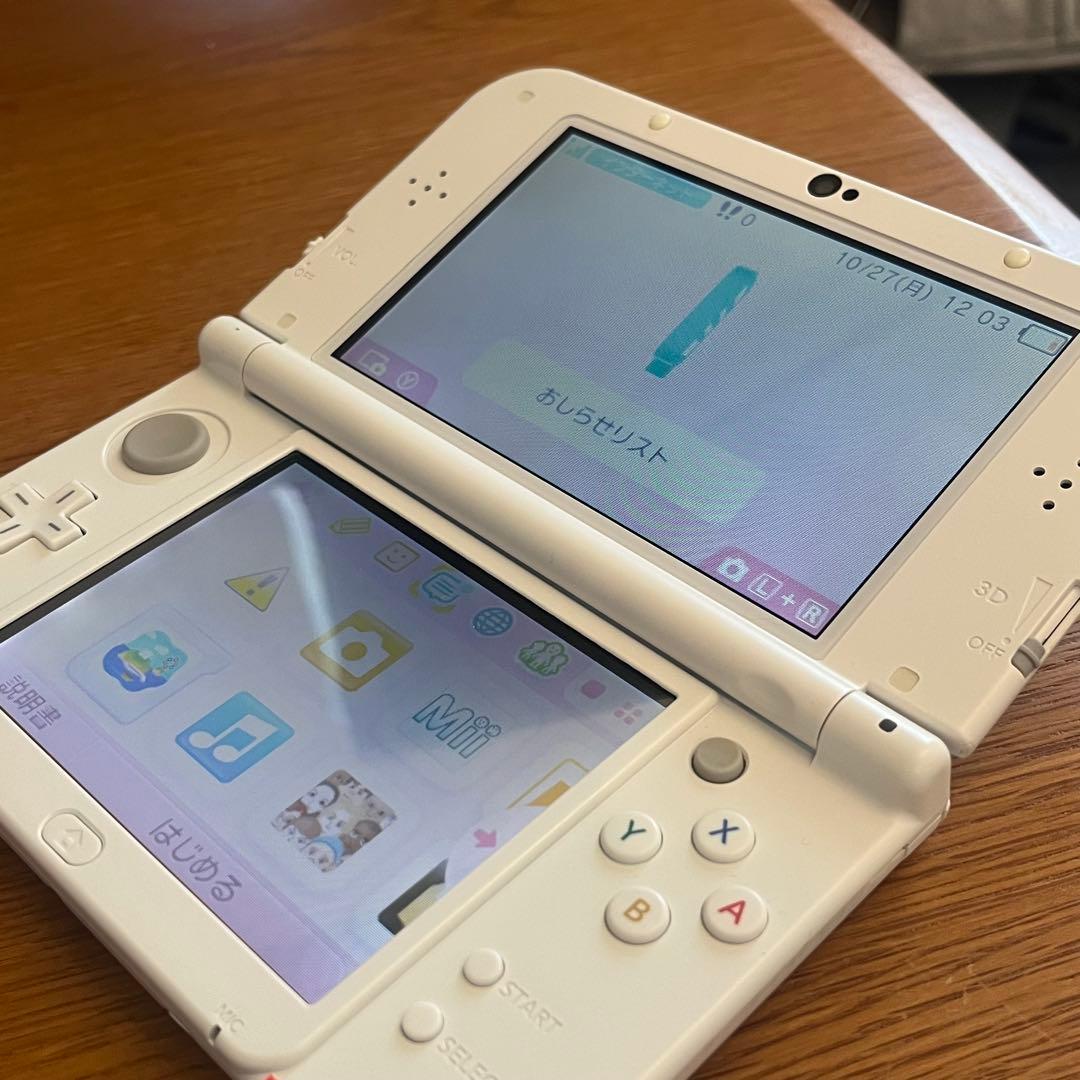 【美品】Newニンテンドー3DS LL パールホワイト カセット付き