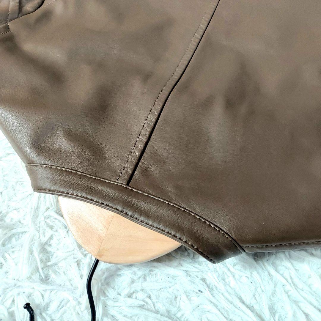 [極美品]Ray BEAMS　ラムレザー　ジャケット　シングル　マットブラウン