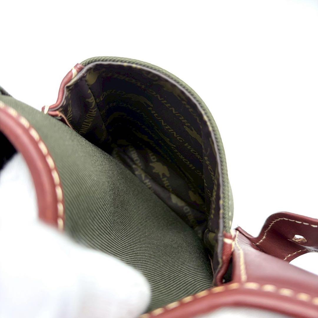 極美品 ハンティングワールド サファリトゥデイ ショルダーバッグ グリーン