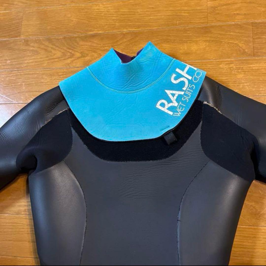 RASH 5mm 裏起毛 セミドライスーツ ブラック/ターコイズ キッズ