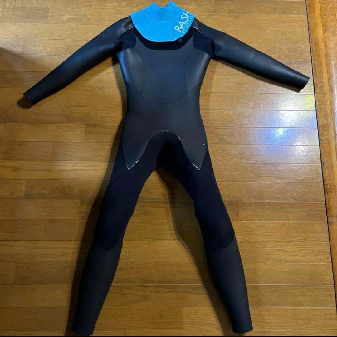 RASH 5mm 裏起毛 セミドライスーツ ブラック/ターコイズ キッズ