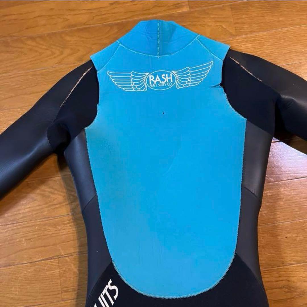 RASH 5mm 裏起毛 セミドライスーツ ブラック/ターコイズ キッズ