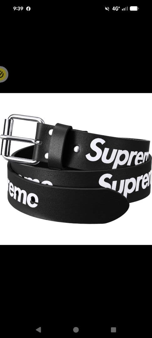 Supreme Repeat Leather Belt　L
