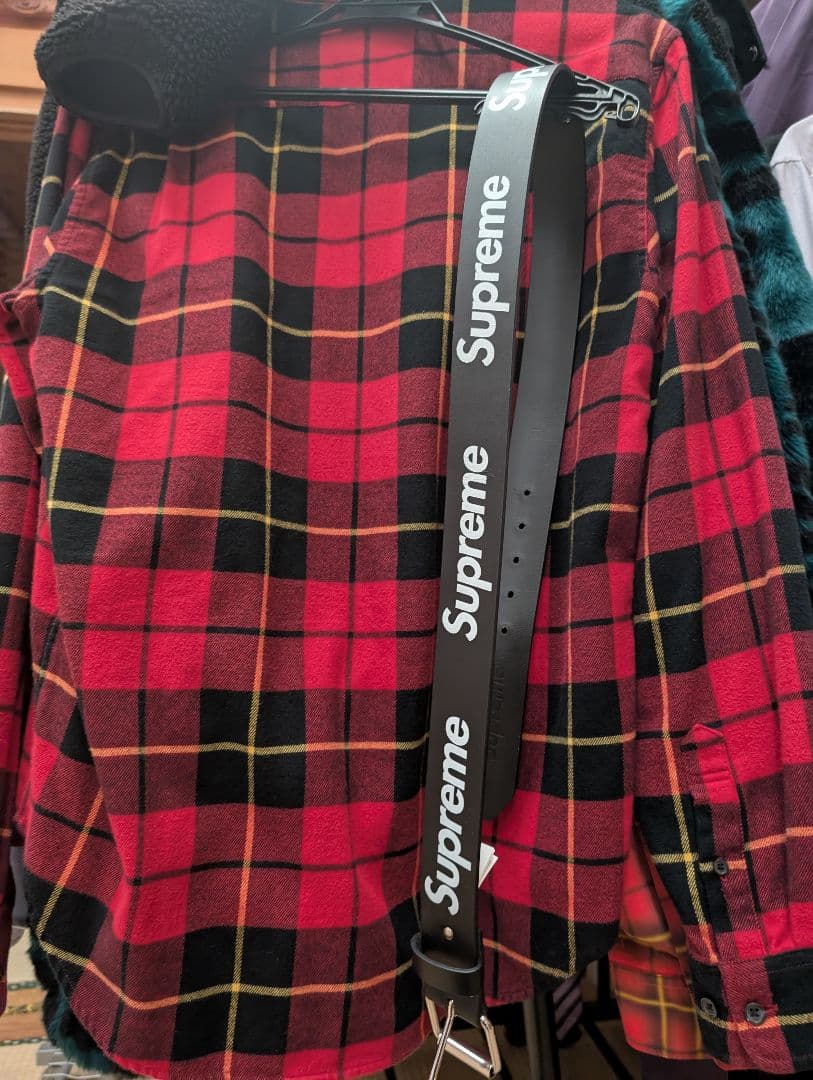 Supreme Repeat Leather Belt　L