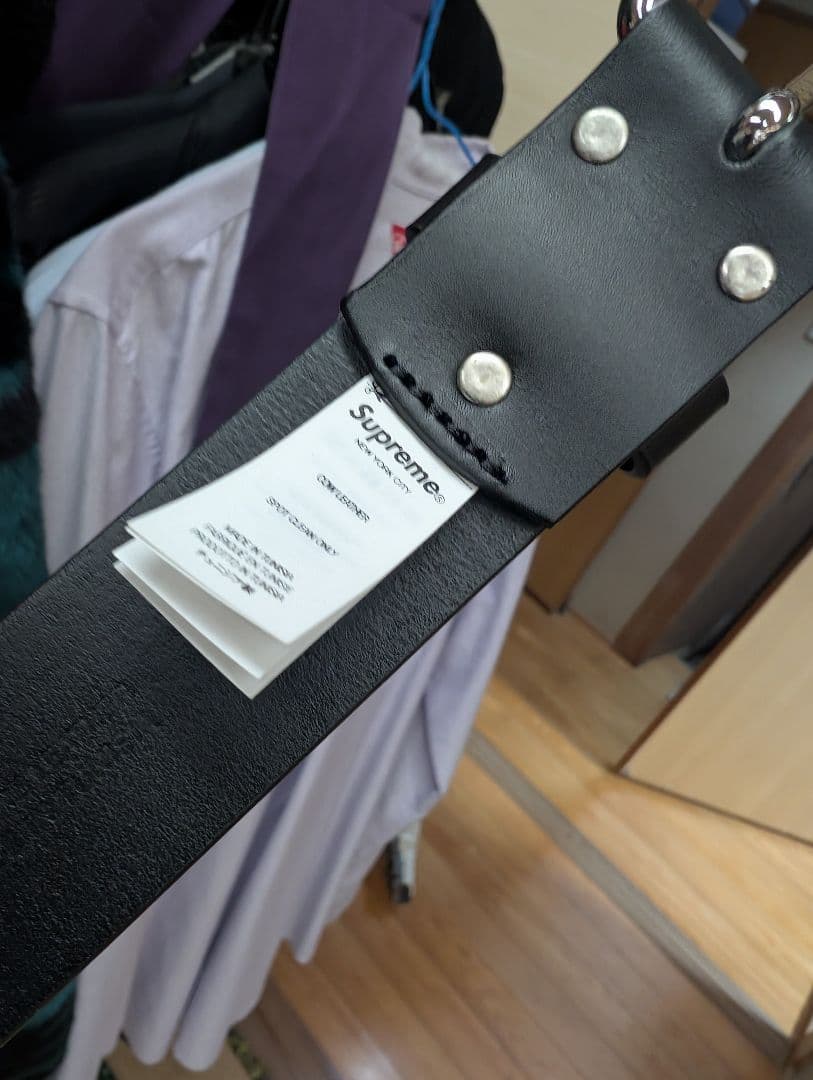 Supreme Repeat Leather Belt　L