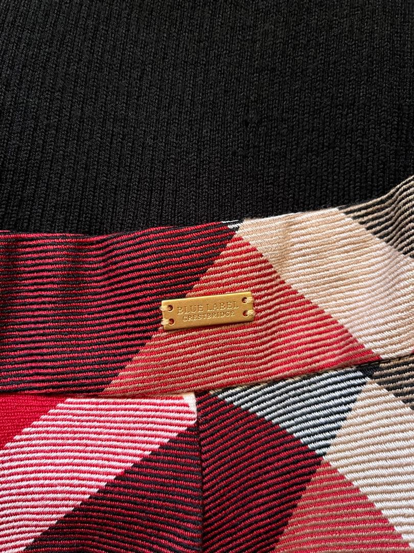 BURBERRY BLUE LABEL ニット×チェック柄ワンピース サイズ38