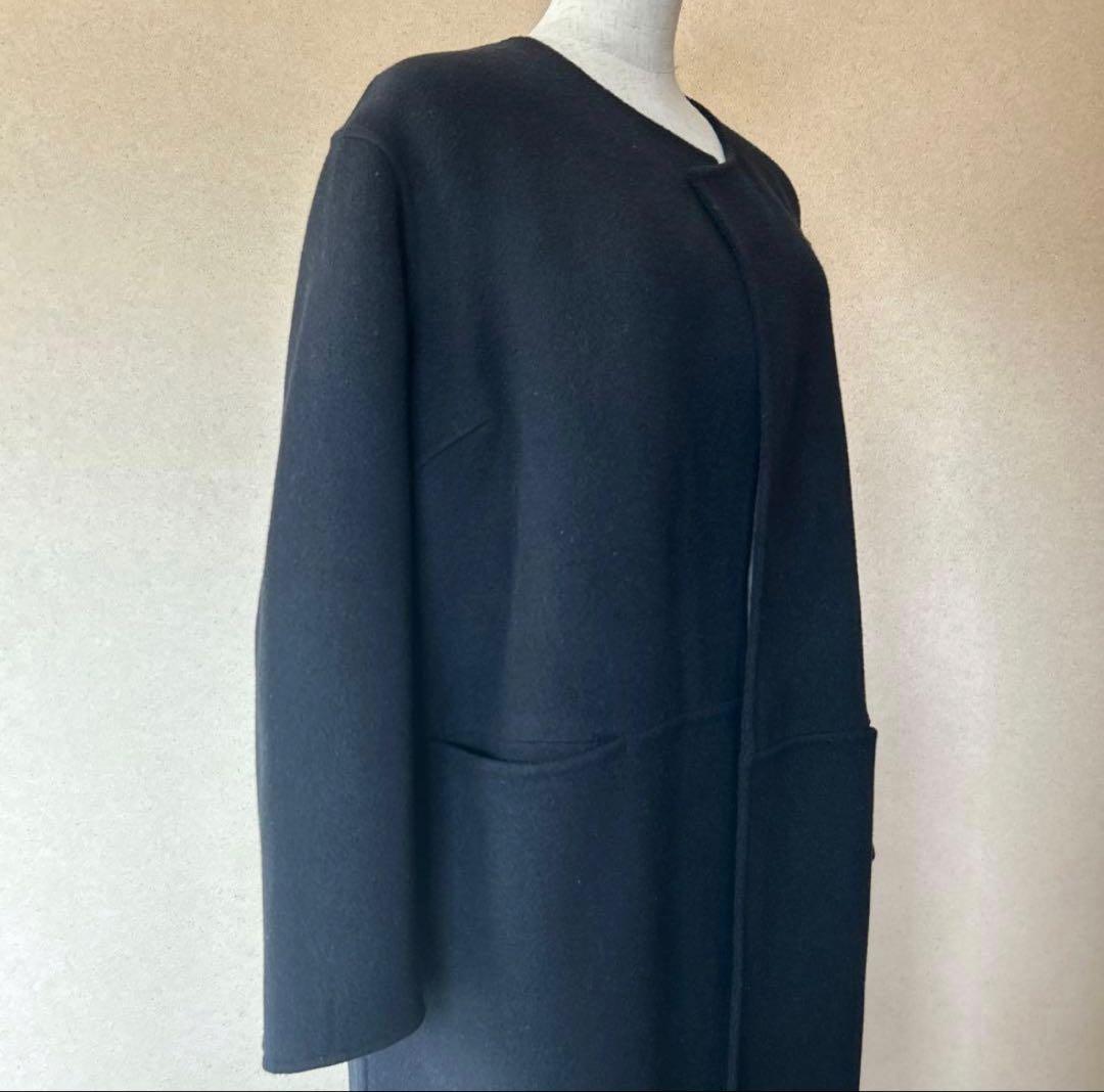 【美品】ミューズドゥーズィエムクラス　ノーカラーリバーロングコート36