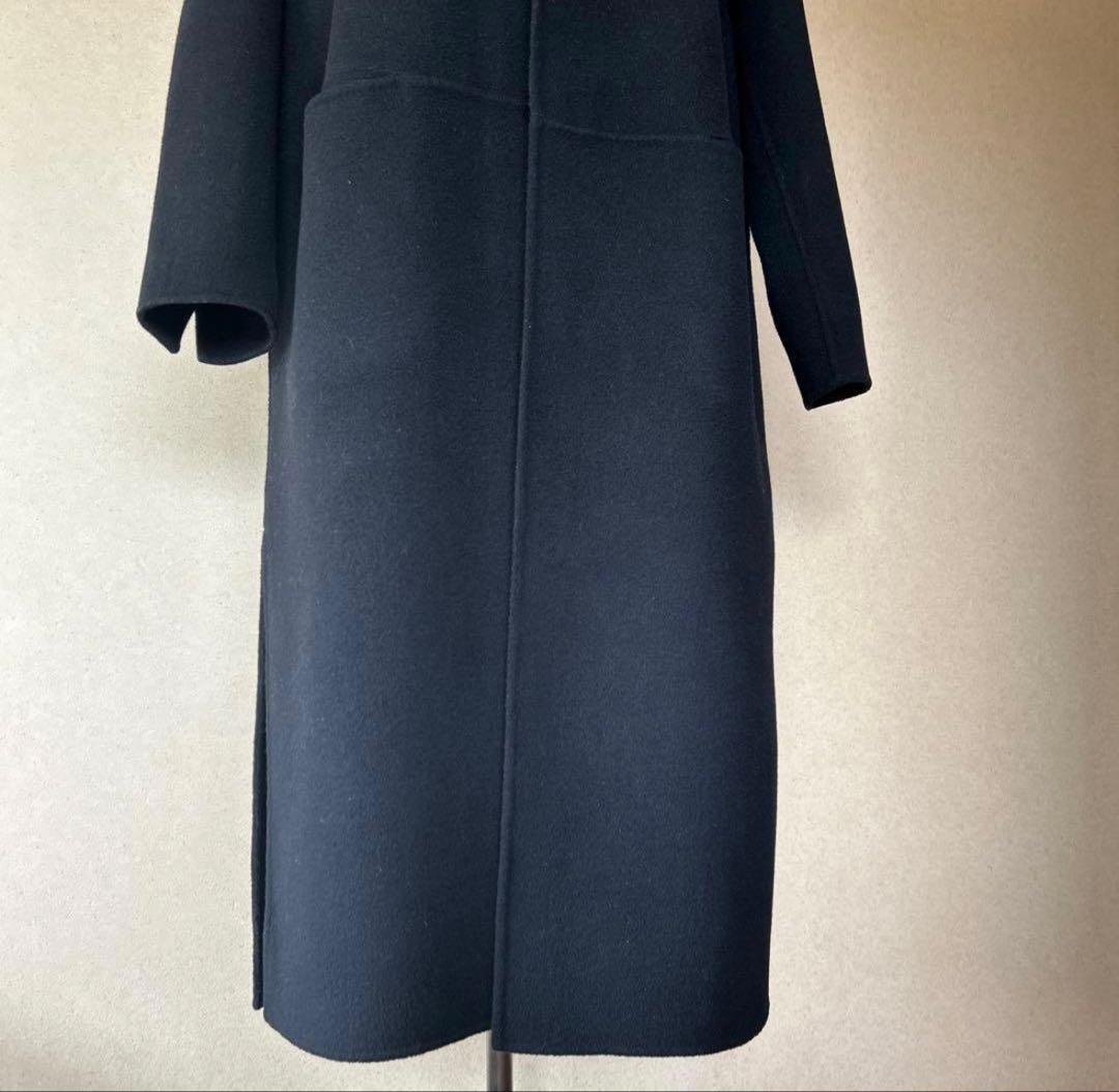 【美品】ミューズドゥーズィエムクラス　ノーカラーリバーロングコート36