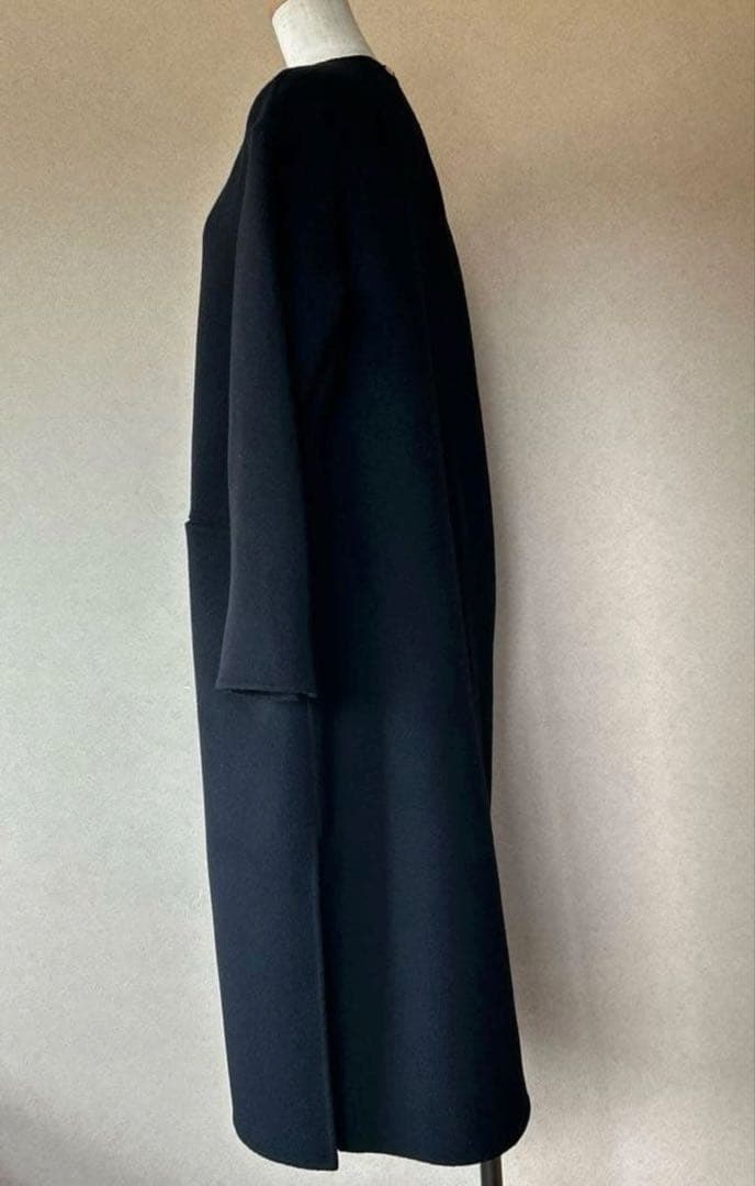 【美品】ミューズドゥーズィエムクラス　ノーカラーリバーロングコート36