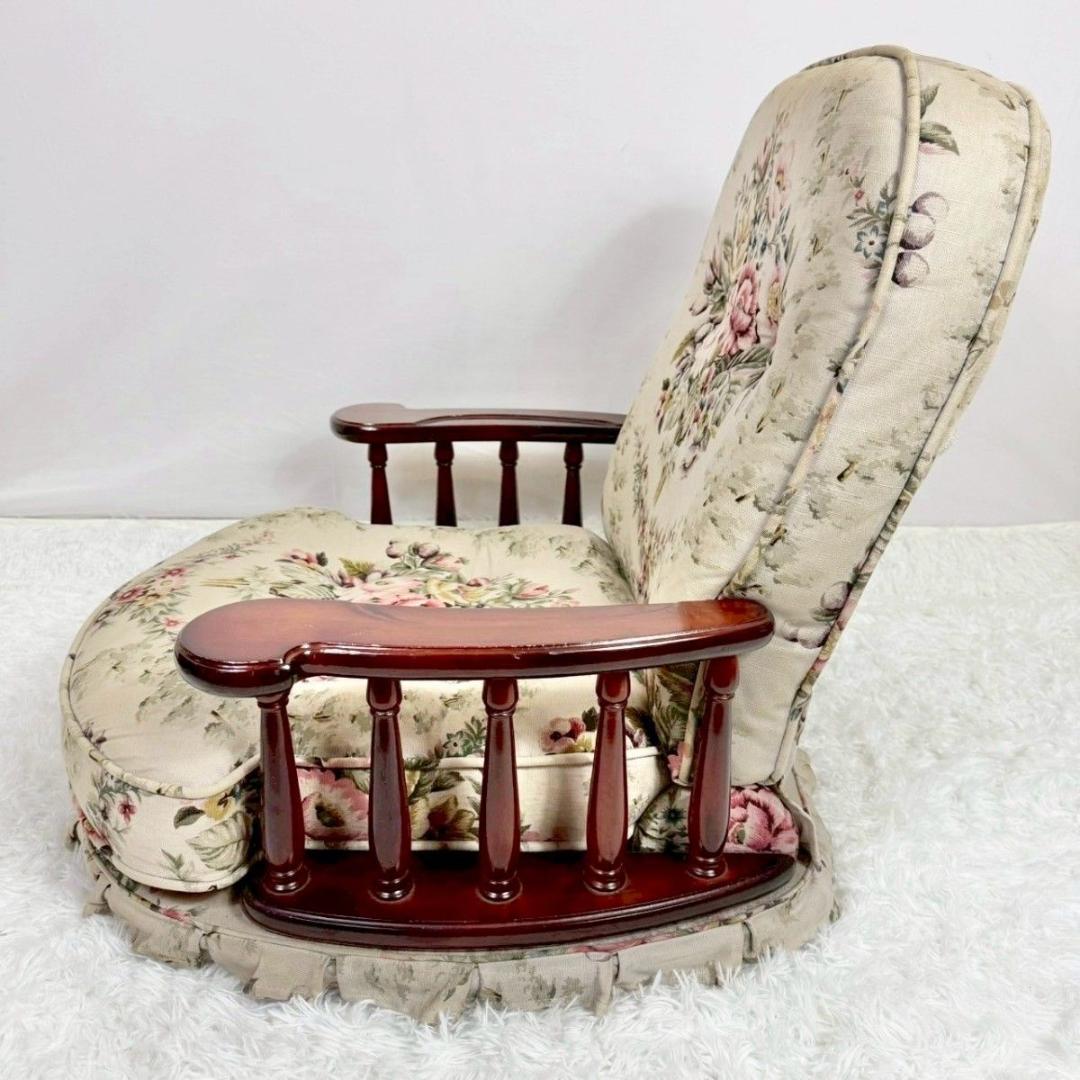 カリモク家具？」コロニアム柄 回転座椅子 昭和レトロ アンティーク